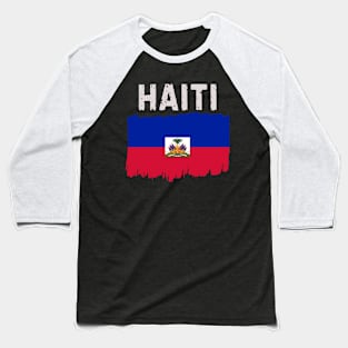 Vintage Haiti Haitians Flag Pride Gift Baseball T-Shirt